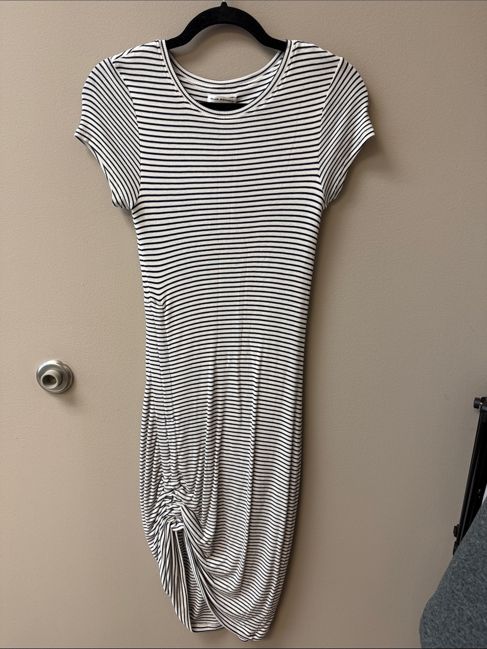 NWT Club Monaco Black & White Striped Midi Dress